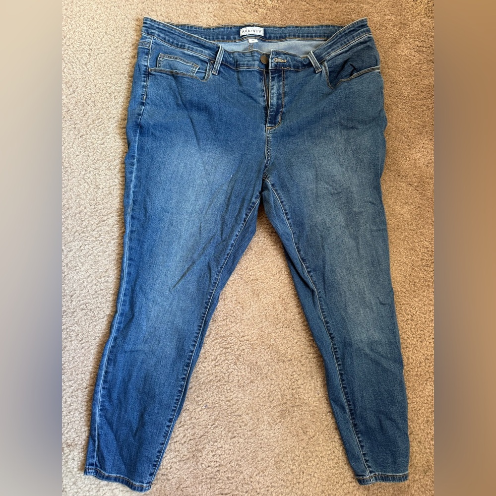 Ava & Viv Women's Classic Blue Skinny Jeans